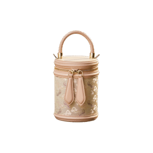 Song Brocade Leather Bucket Cylinder Bag
