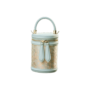 Song Brocade Leather Bucket Cylinder Bag