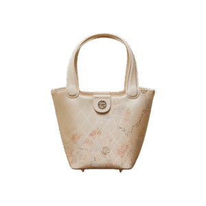 Mulberry Silk Leather Exquisite Jacquard  Basket Bag