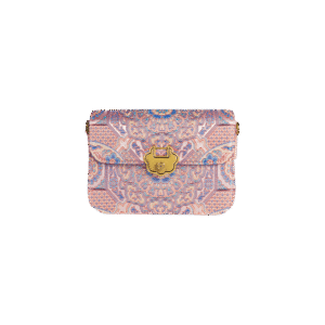 Song Brocade Leather Luxurious Powder Pink Clutch Handbag